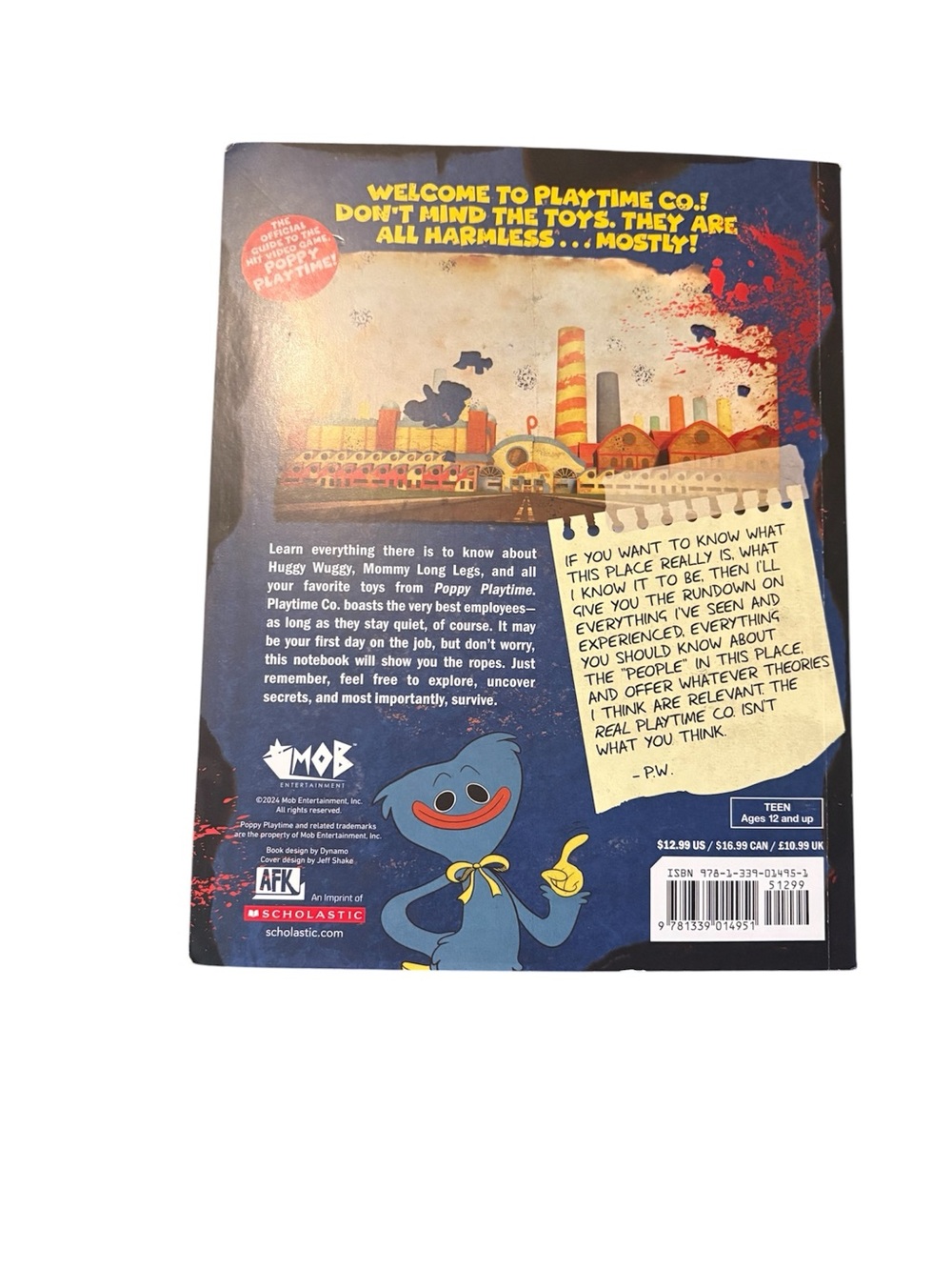 Poppy Playtime Orientation Notebook Book NWOT Huggy Wuggy Horror Game - Picture 3 of 3